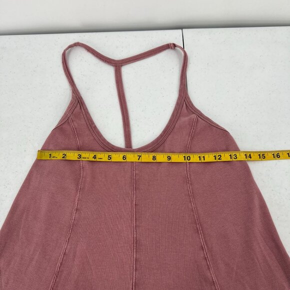 BDG Urban Outfitters S/P Ribbed Mini Dress | Racerback A-Line Knit Pink Mauve - Picture 3 of 11